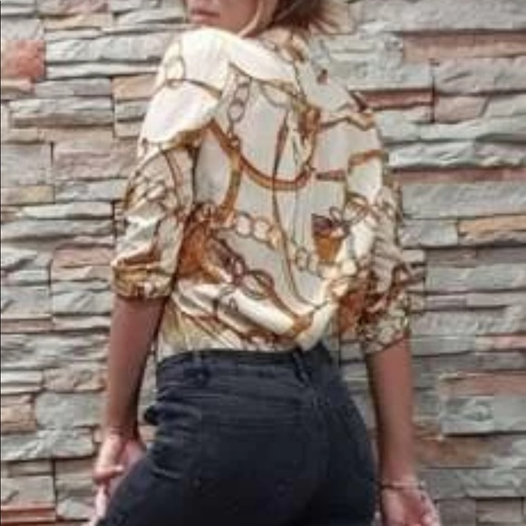 Chain Print Longline Sleeve Blouse - Picture 7 of 8